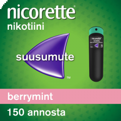 NICORETTE BERRYMINT 1 mg/annos sumute suuonteloon, liuos 150 annosta